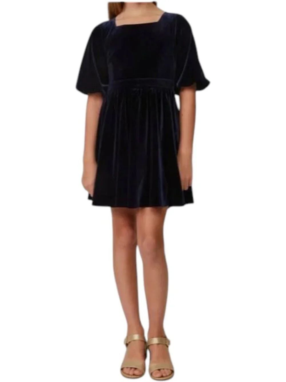 NWT Bardot Junior Girl's Winter Party Navy Blue Wynter Velour Mini Dress Size 10